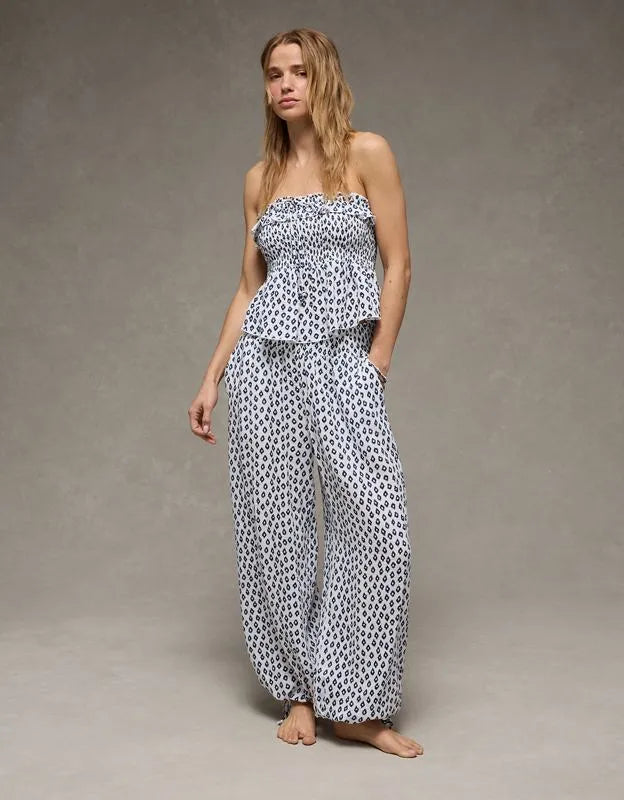 AE Tie-Front Smocked Tube Top