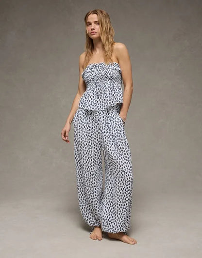 AE Tie-Front Smocked Tube Top