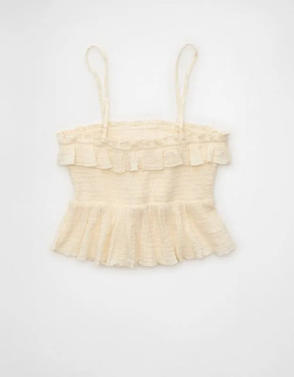 AE Tie-Front Smocked Tube Top