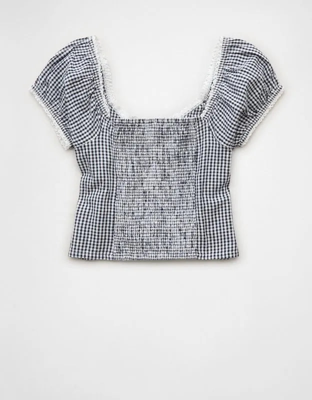 AE Short-Sleeve Corset Top