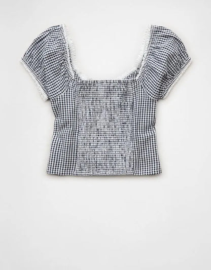 AE Short-Sleeve Corset Top