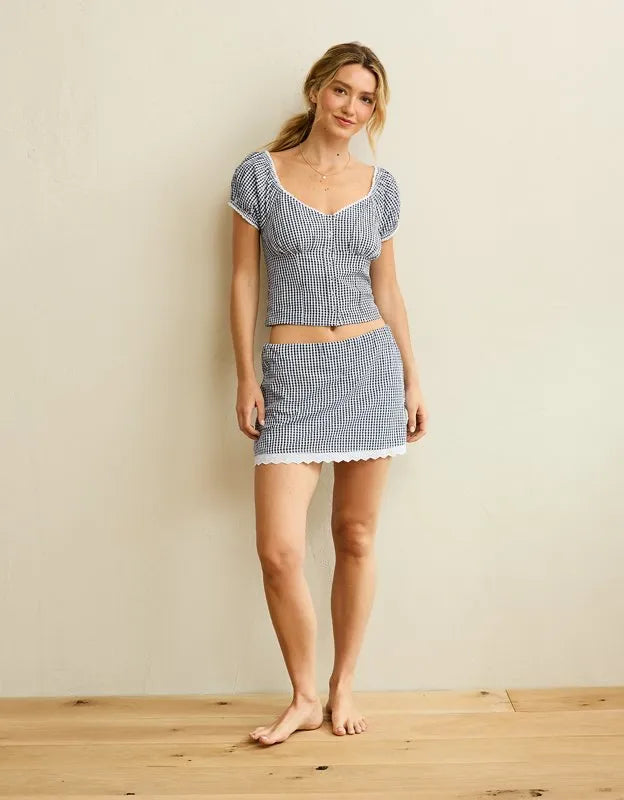AE Short-Sleeve Corset Top