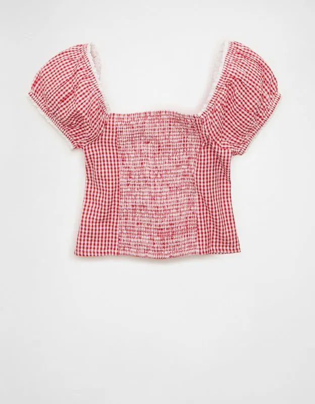 AE Short-Sleeve Corset Top