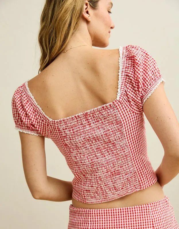 AE Short-Sleeve Corset Top