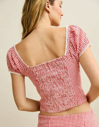 AE Short-Sleeve Corset Top