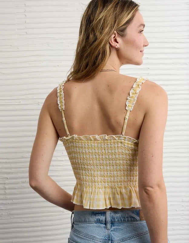 AE Smocked Button-Up Cami