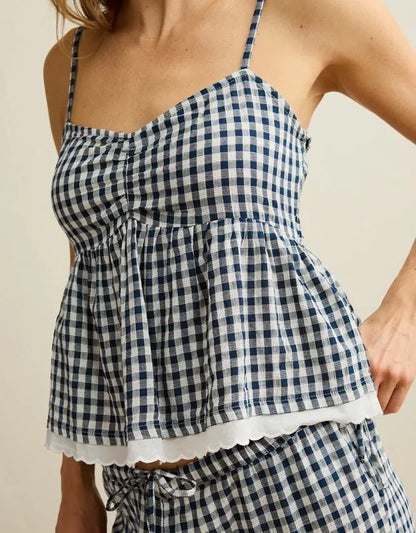 AE Gingham Side-Tie Cami