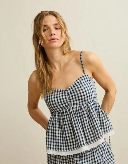 AE Gingham Side-Tie Cami