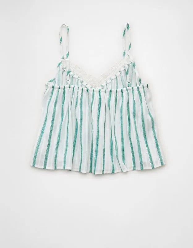AE Cropped Lace-Trim Cami