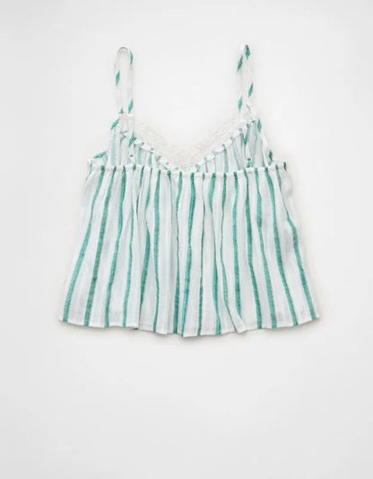 AE Cropped Lace-Trim Cami