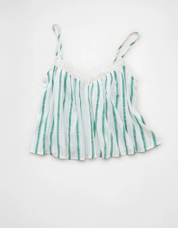 AE Cropped Lace-Trim Cami