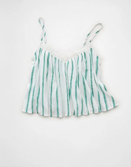 AE Cropped Lace-Trim Cami