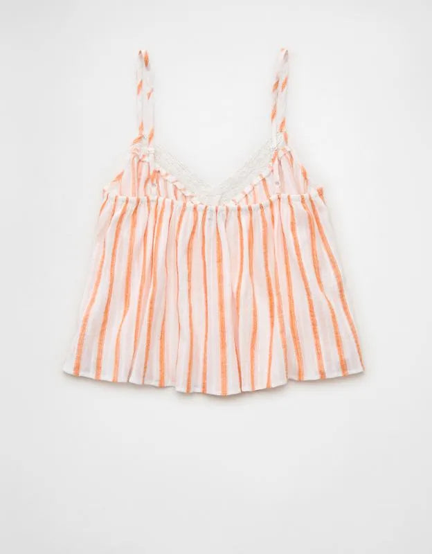 AE Cropped Lace-Trim Cami