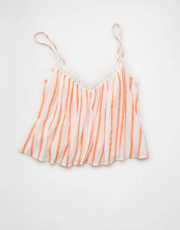 AE Cropped Lace-Trim Cami