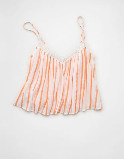 AE Cropped Lace-Trim Cami