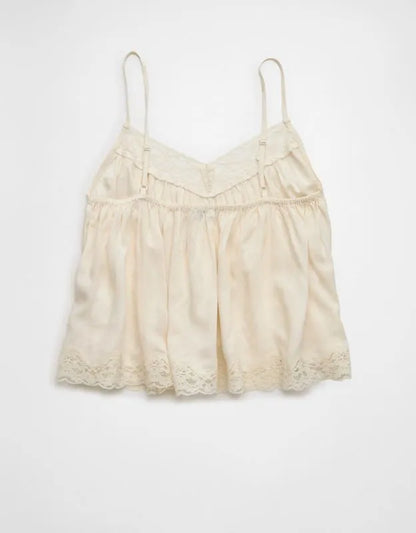 AE Cropped Lace-Trim Cami