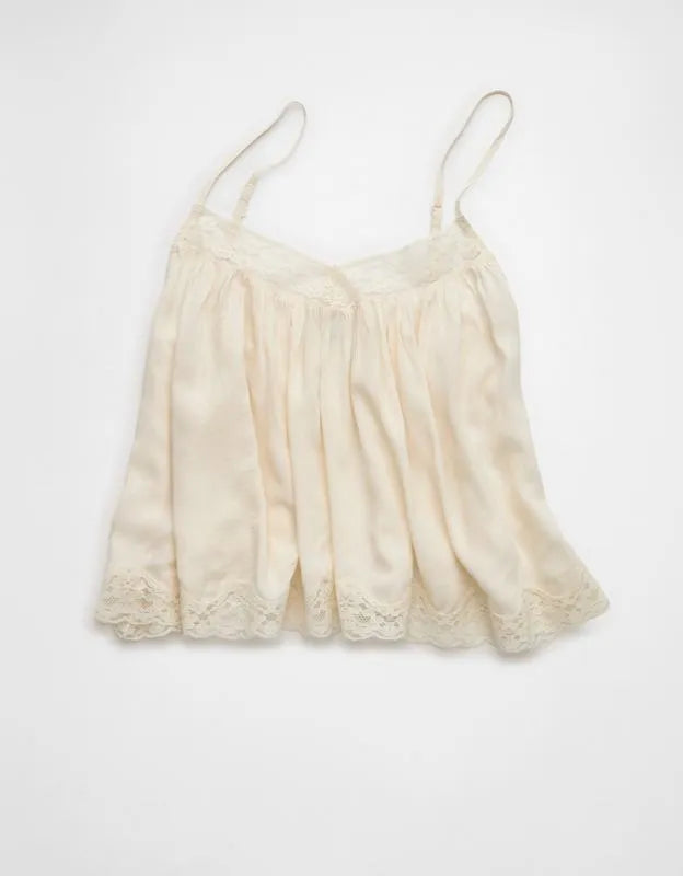 AE Cropped Lace-Trim Cami
