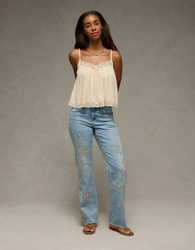 AE Cropped Lace-Trim Cami