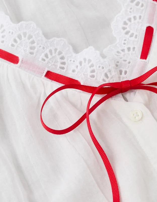 AE Short-Sleeve Ribbon Blouse