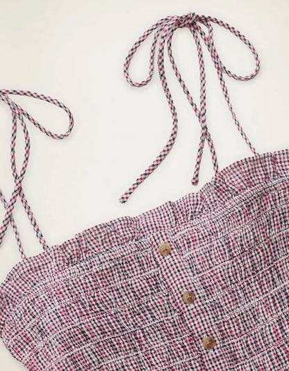AE Smocked Button-Up Cami