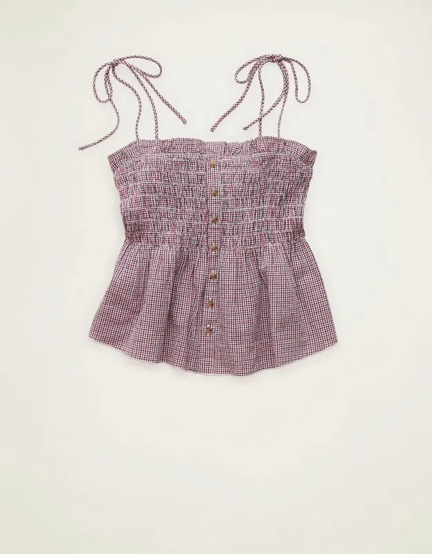 AE Smocked Button-Up Cami