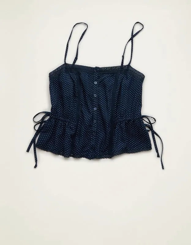 AE Tie-Waist Button-Up Cami