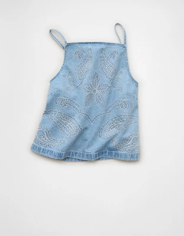 AE Embroidered Denim Cami