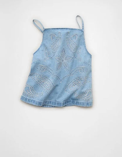 AE Embroidered Denim Cami