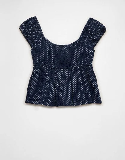 AE Cap-Sleeve Button-Up Top