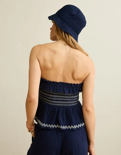 AE Tie-Front Smocked Tube Top