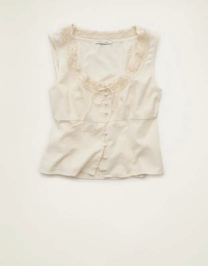AE Lace-Trim Scoop Neck Tank