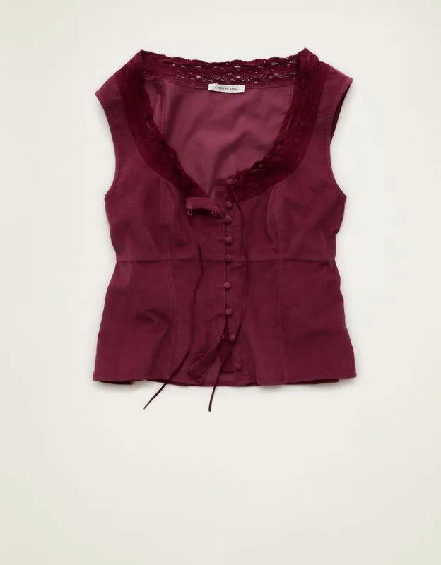 AE Lace-Trim Scoop Neck Tank