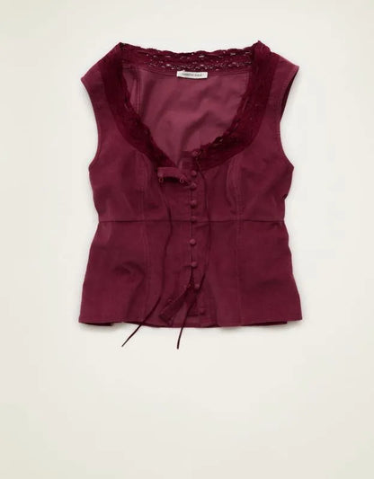 AE Lace-Trim Scoop Neck Tank