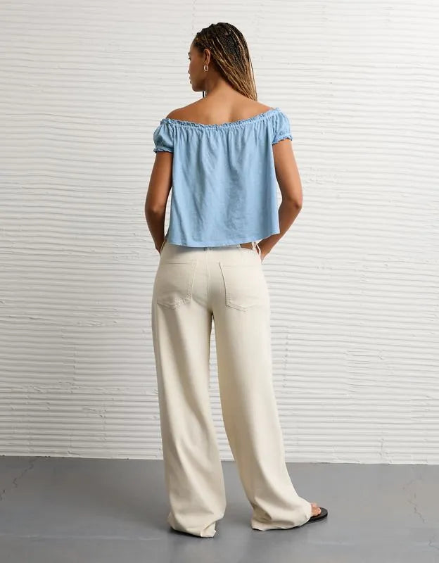 AE Sunchaser Knit Off The Shoulder Swing Top