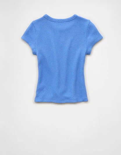 AE Cropped Crochet Knit T-Shirt