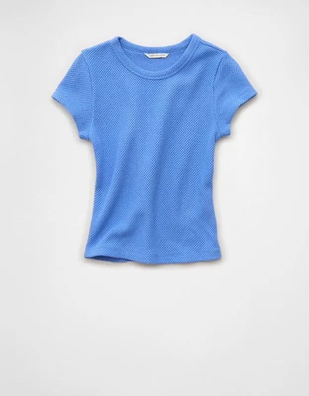 AE Cropped Crochet Knit T-Shirt