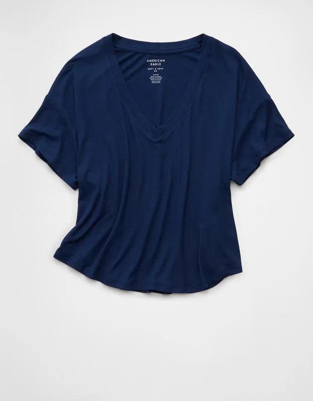 AE Soft & Sexy Ribbed V-Neck T-Shirt