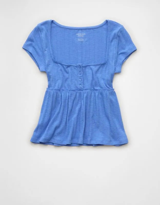 AE Henley Babydoll T-Shirt