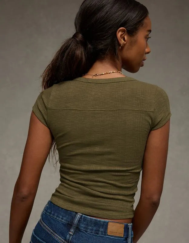 AE V-Neck Henley T-Shirt