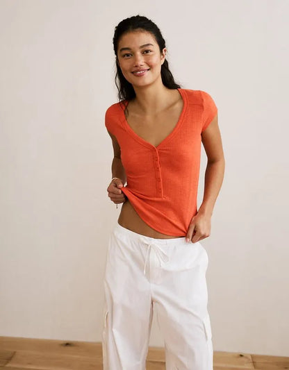 AE V-Neck Henley T-Shirt