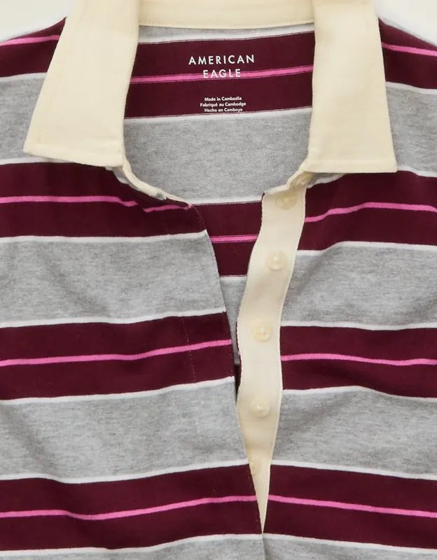 AE Striped Rugby Polo T-Shirt