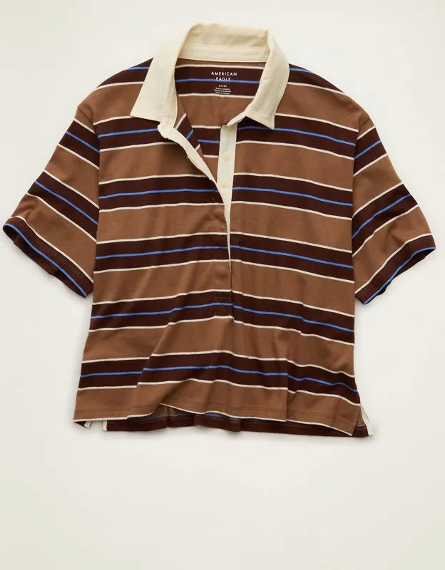 AE Striped Rugby Polo T-Shirt