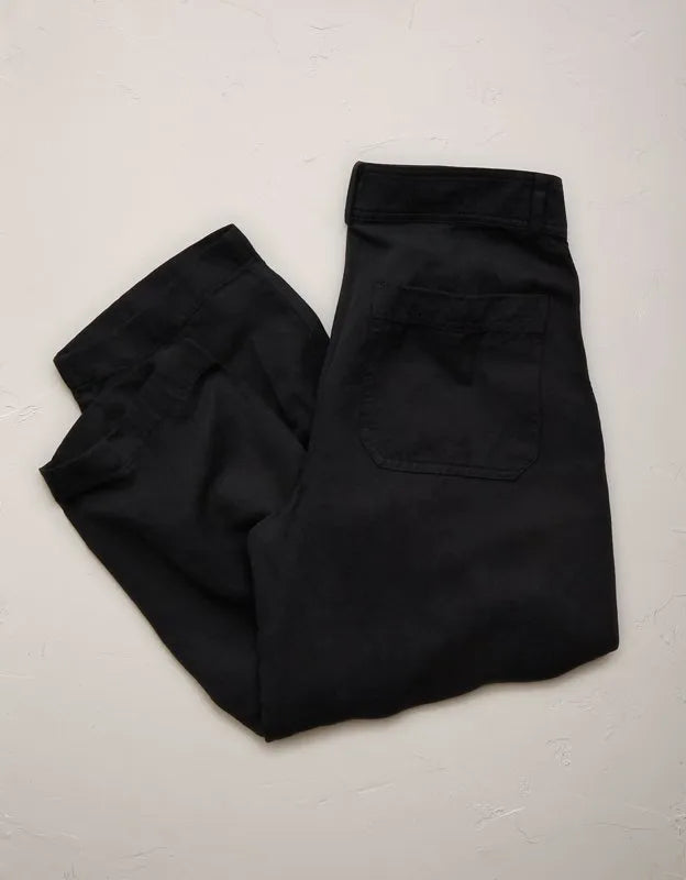 AE77 High-Waisted Tapered Linen-Blend Pant