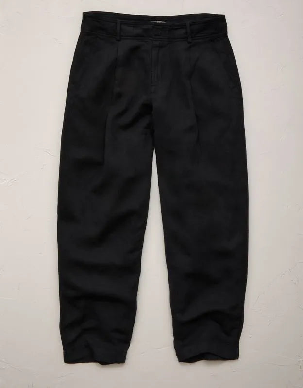 AE77 High-Waisted Tapered Linen-Blend Pant