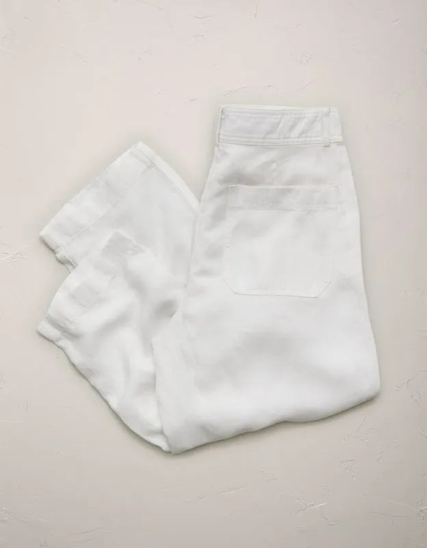 AE77 High-Waisted Tapered Linen-Blend Pant