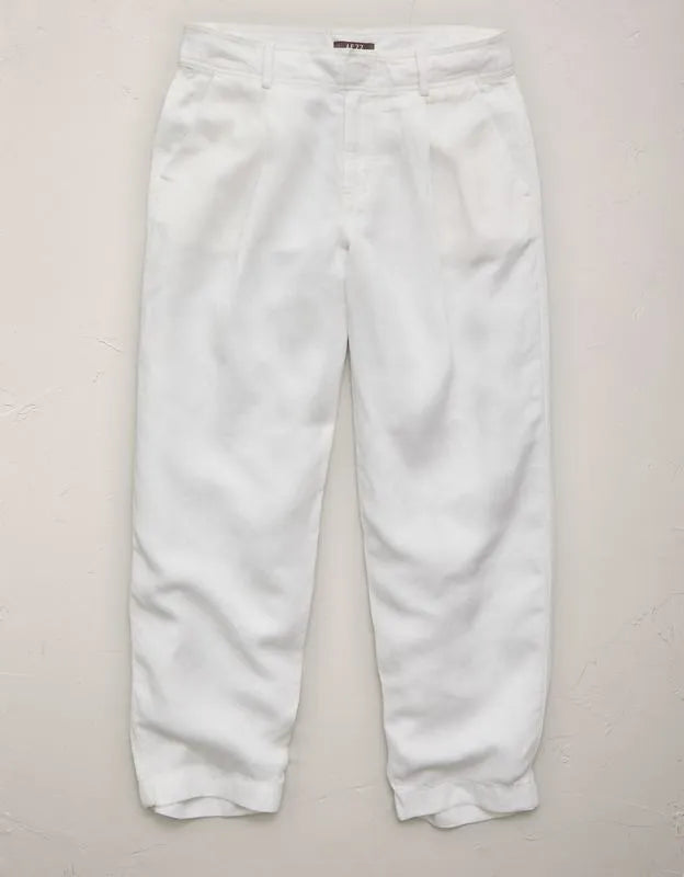 AE77 High-Waisted Tapered Linen-Blend Pant