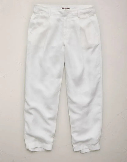 AE77 High-Waisted Tapered Linen-Blend Pant