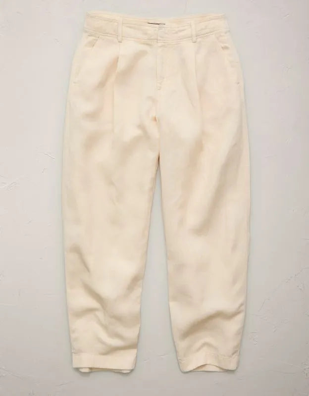 AE77 High-Waisted Tapered Linen-Blend Pant