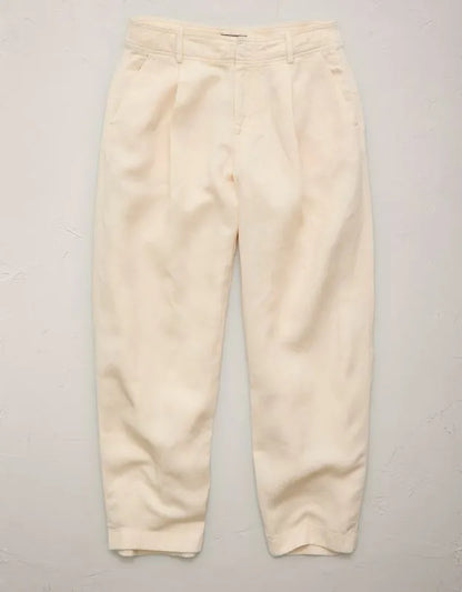 AE77 High-Waisted Tapered Linen-Blend Pant
