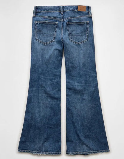 AE x Stagecoach Dreamy Drape Stretch Super Low-Rise Baggy Flare Jean